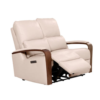 Treviso 2 Seater Electric Recliner Leather Sofa - Taupe