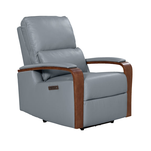 Treviso Electric Recliner Leather Armchair - Powder Blue
