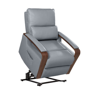 Treviso Lift & Recline Leather Armchair - Powder Blue