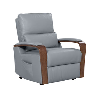 Treviso Lift & Recline Leather Armchair - Powder Blue