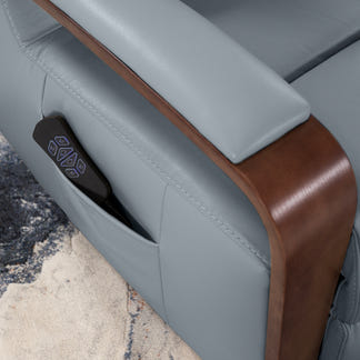 Treviso Lift & Recline Leather Armchair - Powder Blue