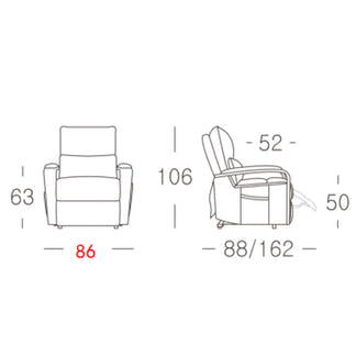 Treviso Lift & Recline Leather Armchair - Powder Blue