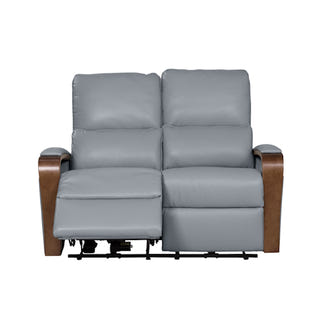 Treviso 2 Seater Electric Recliner Leather Armchair - Powder Blue