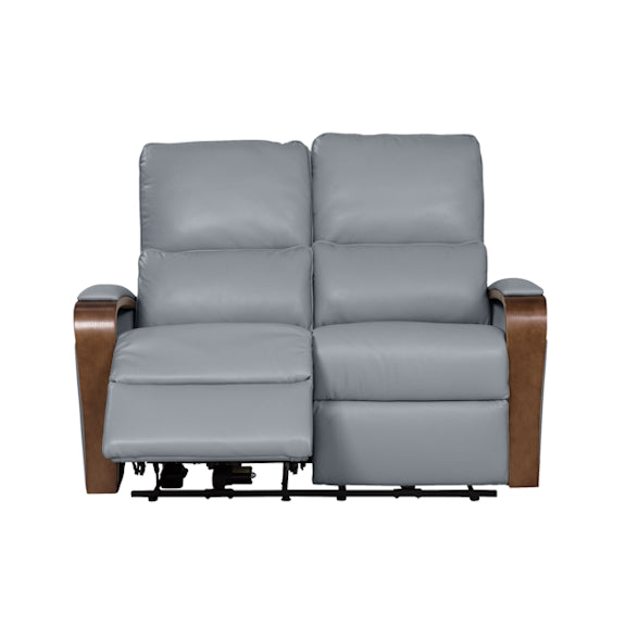 Treviso 2 Seater Electric Recliner Leather Armchair - Powder Blue