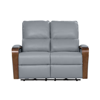 Treviso 2 Seater Electric Recliner Leather Armchair - Powder Blue