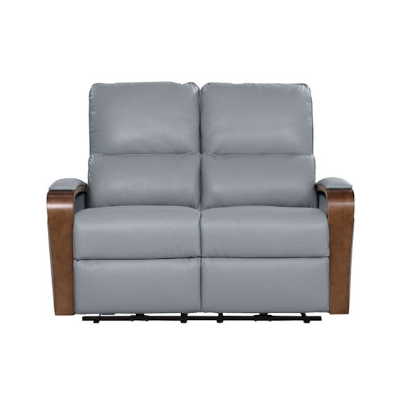 Treviso 2 Seater Electric Recliner Leather Armchair - Powder Blue