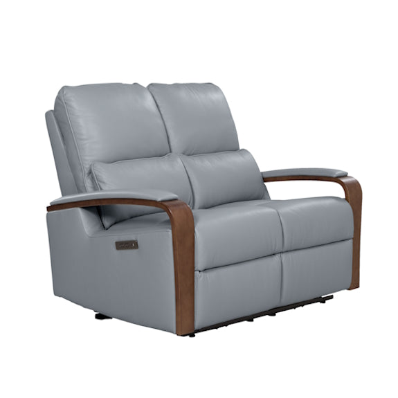 Treviso 2 Seater Electric Recliner Leather Armchair - Powder Blue