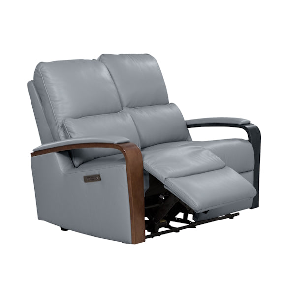 Treviso 2 Seater Electric Recliner Leather Armchair - Powder Blue