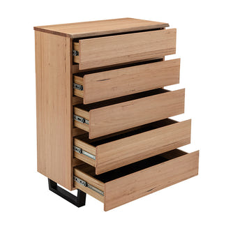 Valhalla 4 Piece King Timber Bedroom Suite - Messmate/Black