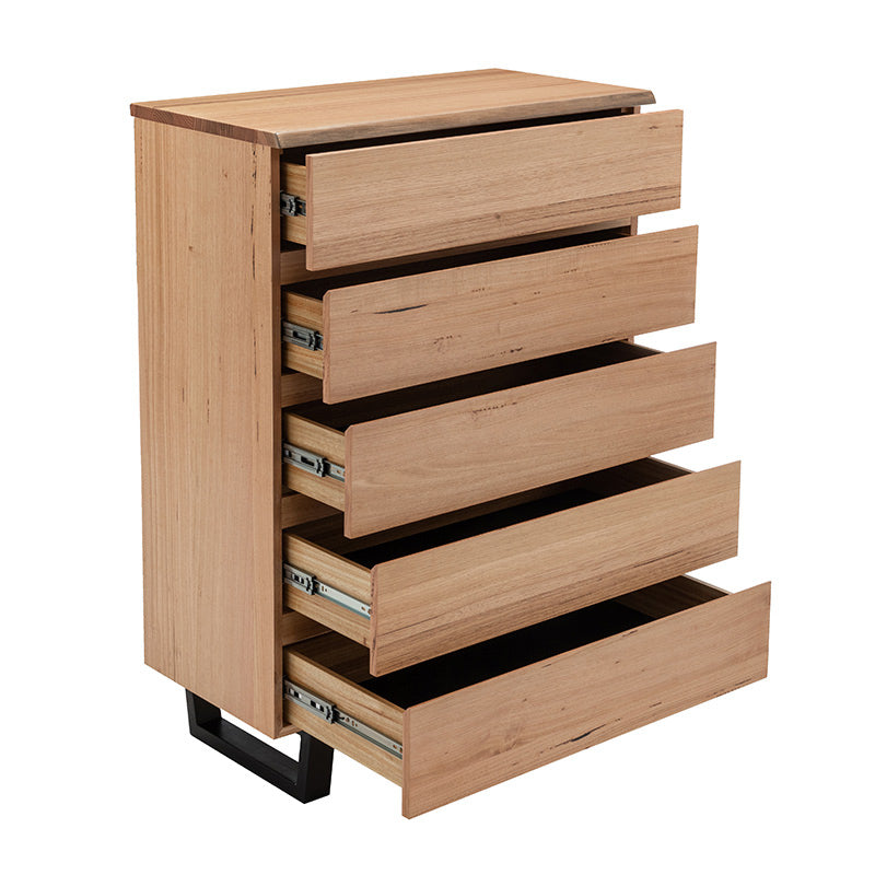Valhalla 4 Piece King Timber Bedroom Suite - Messmate/Black