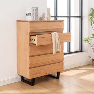 Valhalla 4 Piece King Timber Bedroom Suite - Messmate/Black