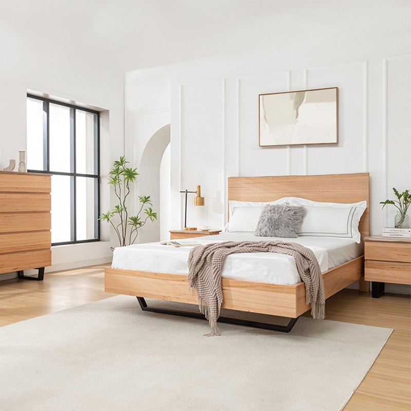 Valhalla 4 Piece King Timber Bedroom Suite - Messmate/Black