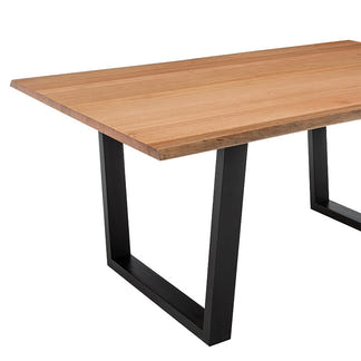 Valhalla 210cm Timber Dining Table - Messmate/Black