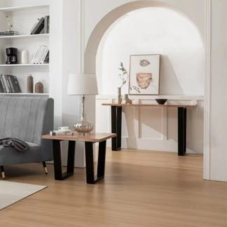 Valhalla 140cm Timber Hall Table - Messmate/Black