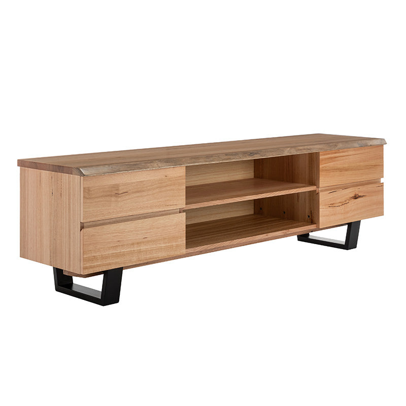 Valhalla 2000mm Timber Entertainment Unit - Messmate/Black
