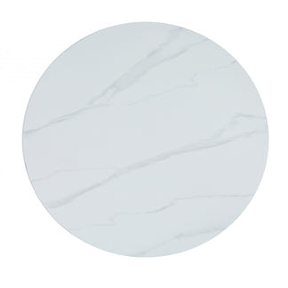 Venice 120cm Round Dining Table - Snow White/Black