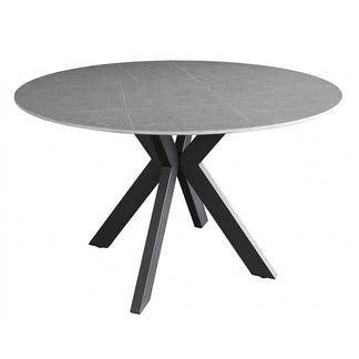 Venice 120cm Round Dining Table - Grey/Black