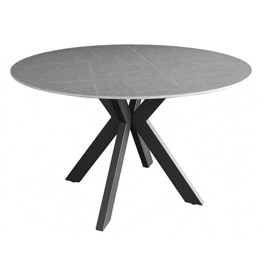 Venice 120cm Round Dining Table - Grey/Black