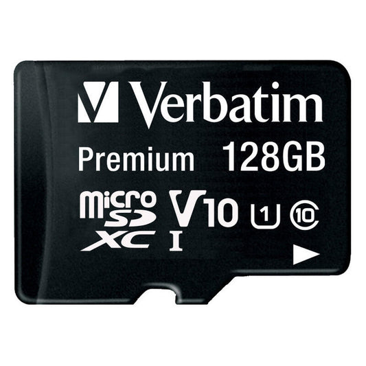 Verbatim 128GB Storage MicroSDXC Card with Adapter - Black