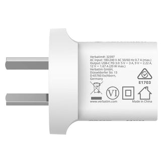 Verbatim Mini GaN 20W Charger Bundle with USB-C to USB-C Cable