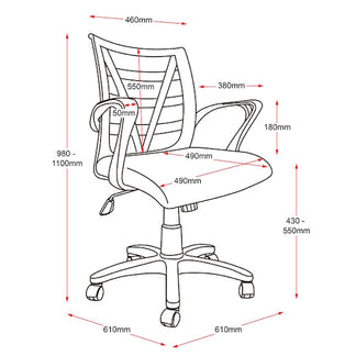 Vienna Gas Lift Office Chair - Black