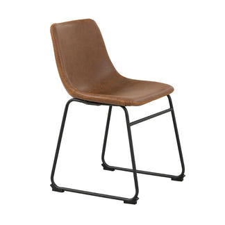 Vincent Dining Chair - Tan/Orange Stitch