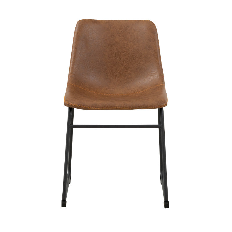Vincent Dining Chair - Tan/Orange Stitch