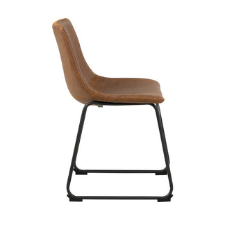 Vincent Dining Chair - Tan/Orange Stitch