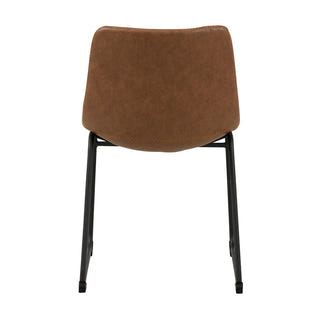 Vincent Dining Chair - Tan/Orange Stitch