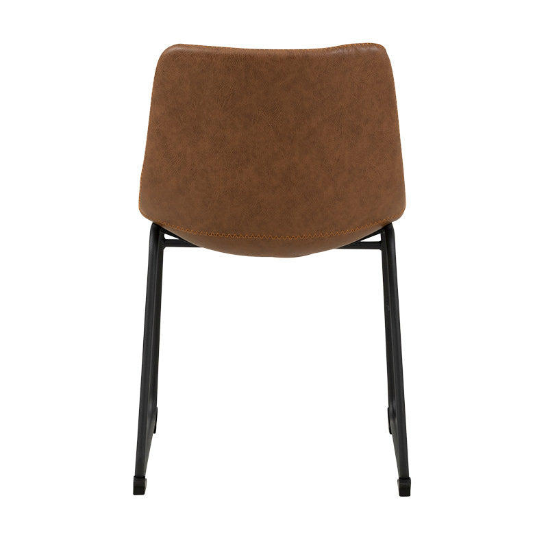 Vincent Dining Chair - Tan/Orange Stitch