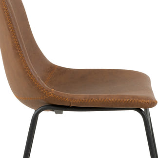 Vincent Dining Chair - Tan/Orange Stitch
