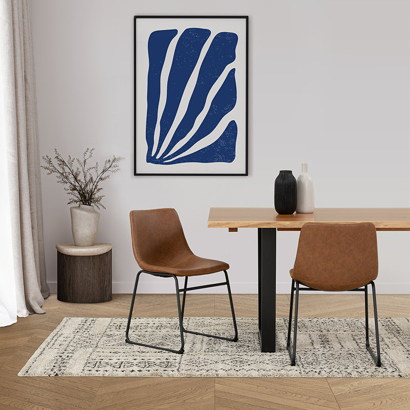 Vincent Dining Chair - Tan/Orange Stitch