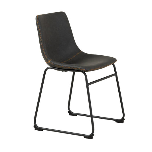 Vincent Dining Chair - Charcoal/Orange Stitch