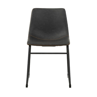 Vincent Dining Chair - Charcoal/Orange Stitch