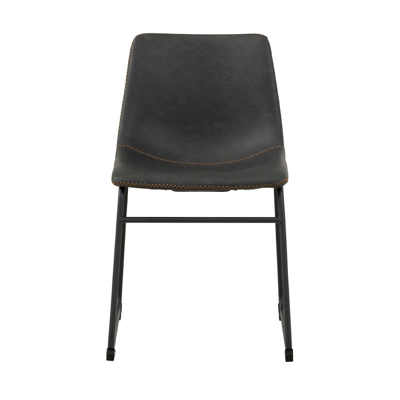 Vincent Dining Chair - Charcoal/Orange Stitch