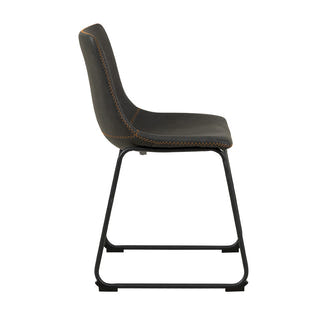 Vincent Dining Chair - Charcoal/Orange Stitch