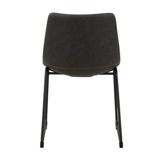 Vincent Dining Chair - Charcoal/Orange Stitch