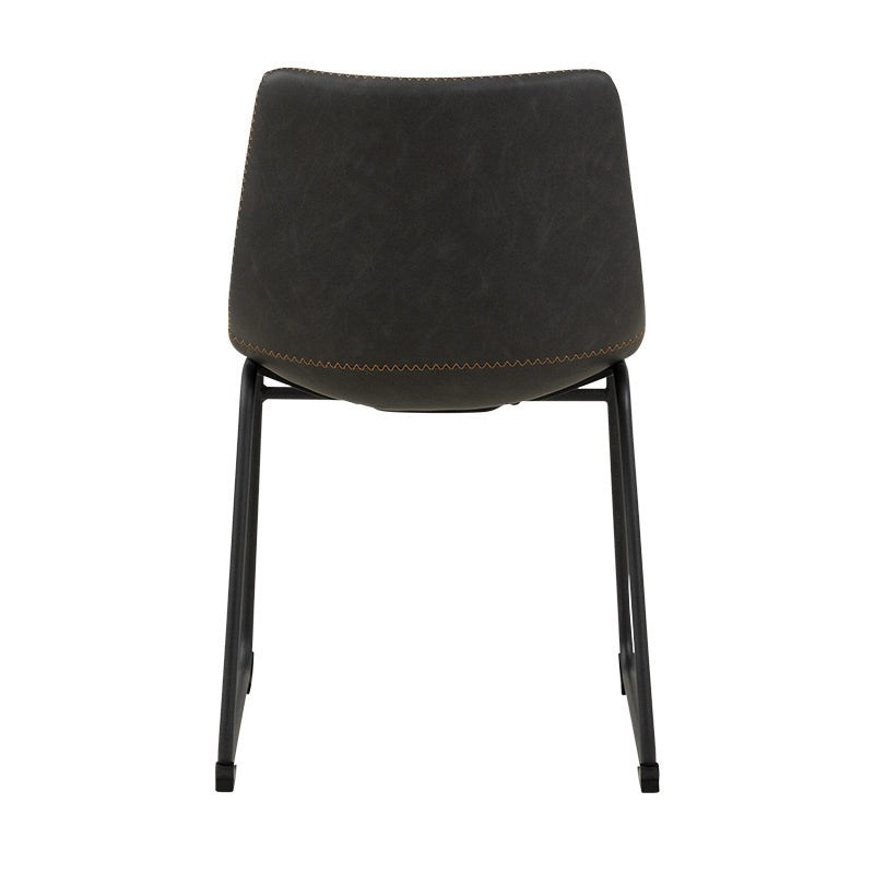 Vincent Dining Chair - Charcoal/Orange Stitch
