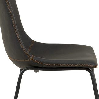 Vincent Dining Chair - Charcoal/Orange Stitch