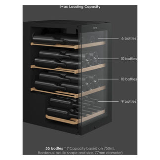 Vintec 35 Bottle Under-Counter Wine Fridge Cabinet with Opaque Glass