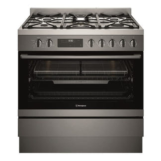 Westinghouse 90cm Dual Fuel Freestanding Cooker - Dark Stainless Steel