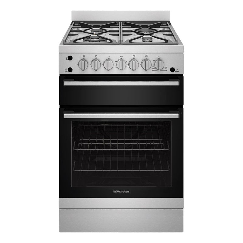 Westinghouse 60cm Freestanding Gas Cooker - Black Stainless