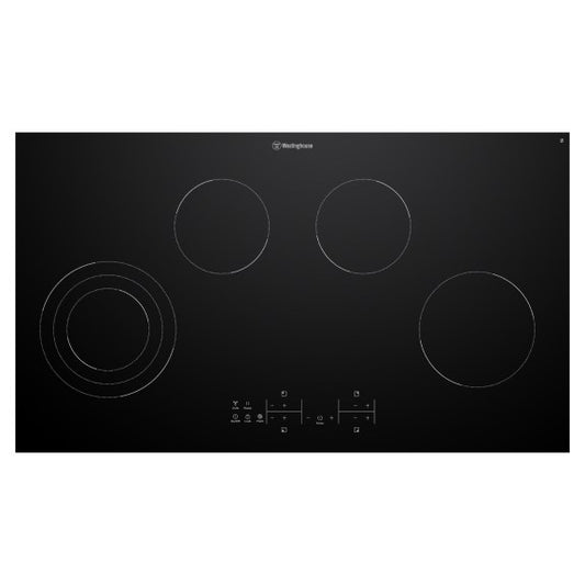 Westinghouse 90cm 4 Zone Ceramic Cooktop with Triple Zone and Hob2Hood