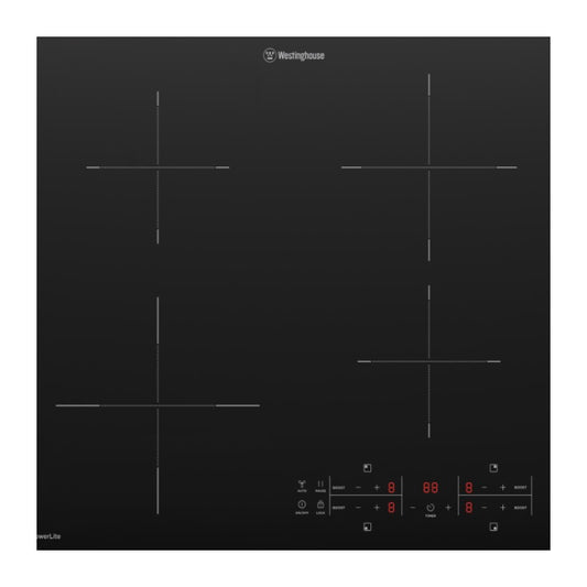 Westinghouse 60cm 4-Zone Induction Cooktop with Low Current - Black