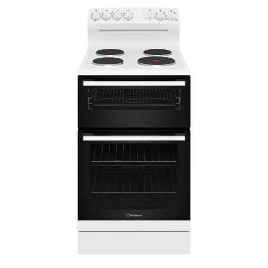 Westinghouse 54cm Freestanding Oven with 4-Zone Hotplate Cooktop - White