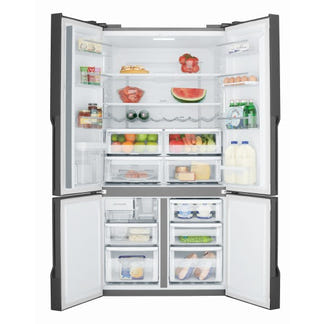 Westinghouse 564 Litre Quad Door Refrigerator with Water Tank - Matte Charcoal Black