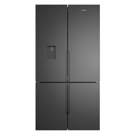 Westinghouse 564L Quad Door Fridge Freezer with Water Dispenser - Matte Charcoal Black