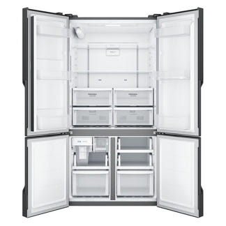 Westinghouse 564L Quad Door Fridge Freezer with Water Dispenser - Matte Charcoal Black