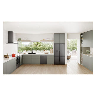 Westinghouse 564L Quad Door Fridge Freezer with Water Dispenser - Matte Charcoal Black