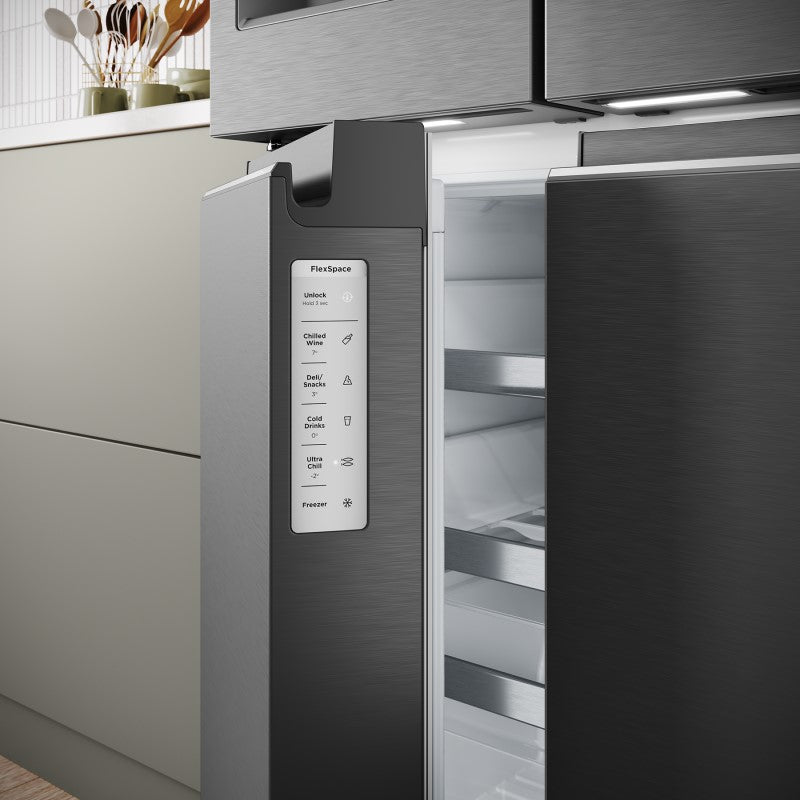 Westinghouse 609L Quad Door Fridge Freezer with Ice & Water Dispenser - Matte Black